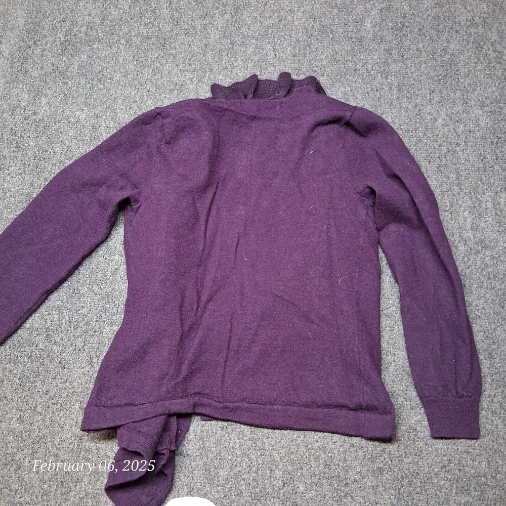 Elana Solano Italian Merino Wool Open Cardigan Sweater‎ Women Petite Medium PM